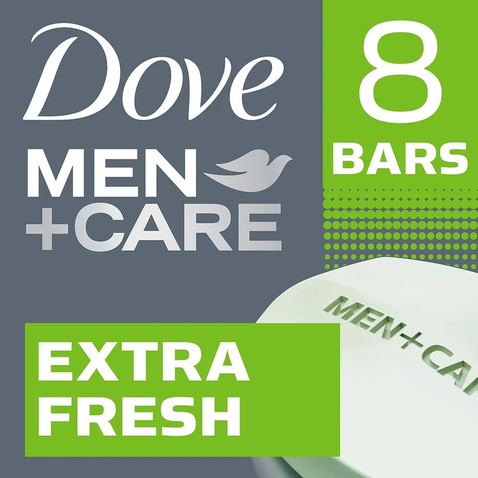 8-Bars Dove Men+Care Bar 3 in 1 Cleanser for Body, Face & Shaving 3.75 oz