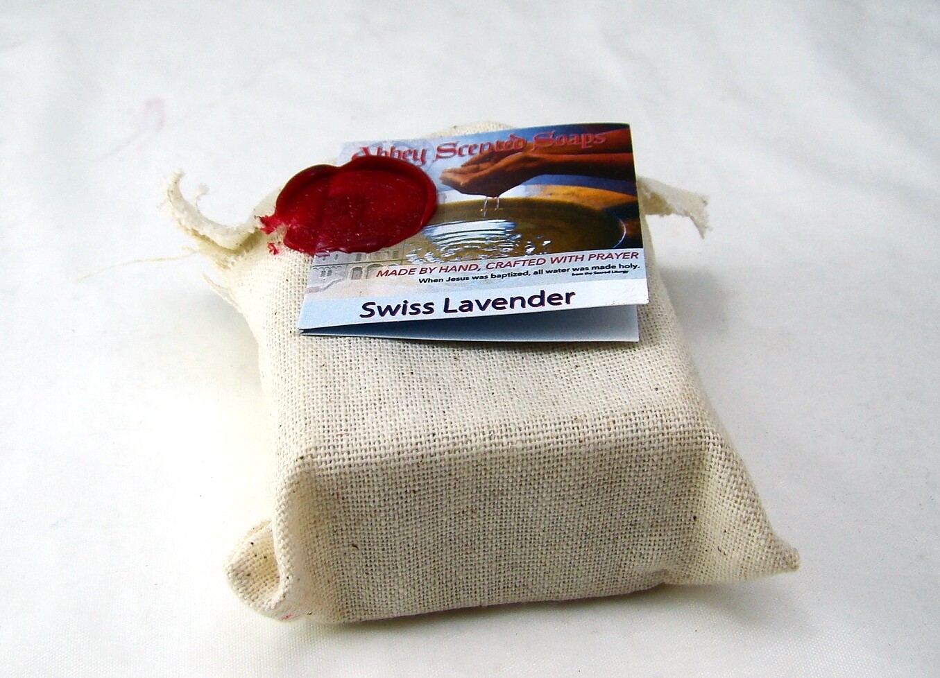 Abbey Scented Soap Hand Made SWISS LAVENDER Soap Bar 4.5 oz. NEW in Cloth Bag