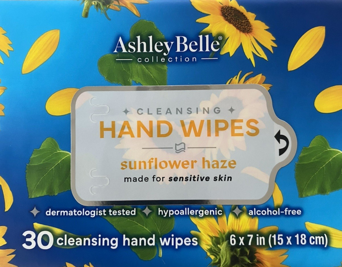 ASHLEY BELLE Sensitive Skin Hand Wipes *Sunflower Haze* 30 count