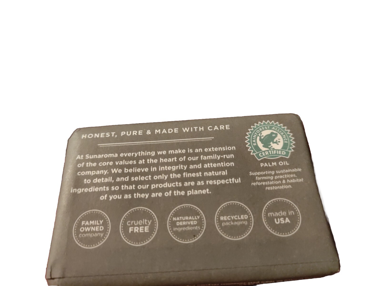 Sunaroma Charcoal Soap Bar W/Bergamot Oil 8 Oz. No Artificial Dyes Or Fragrance