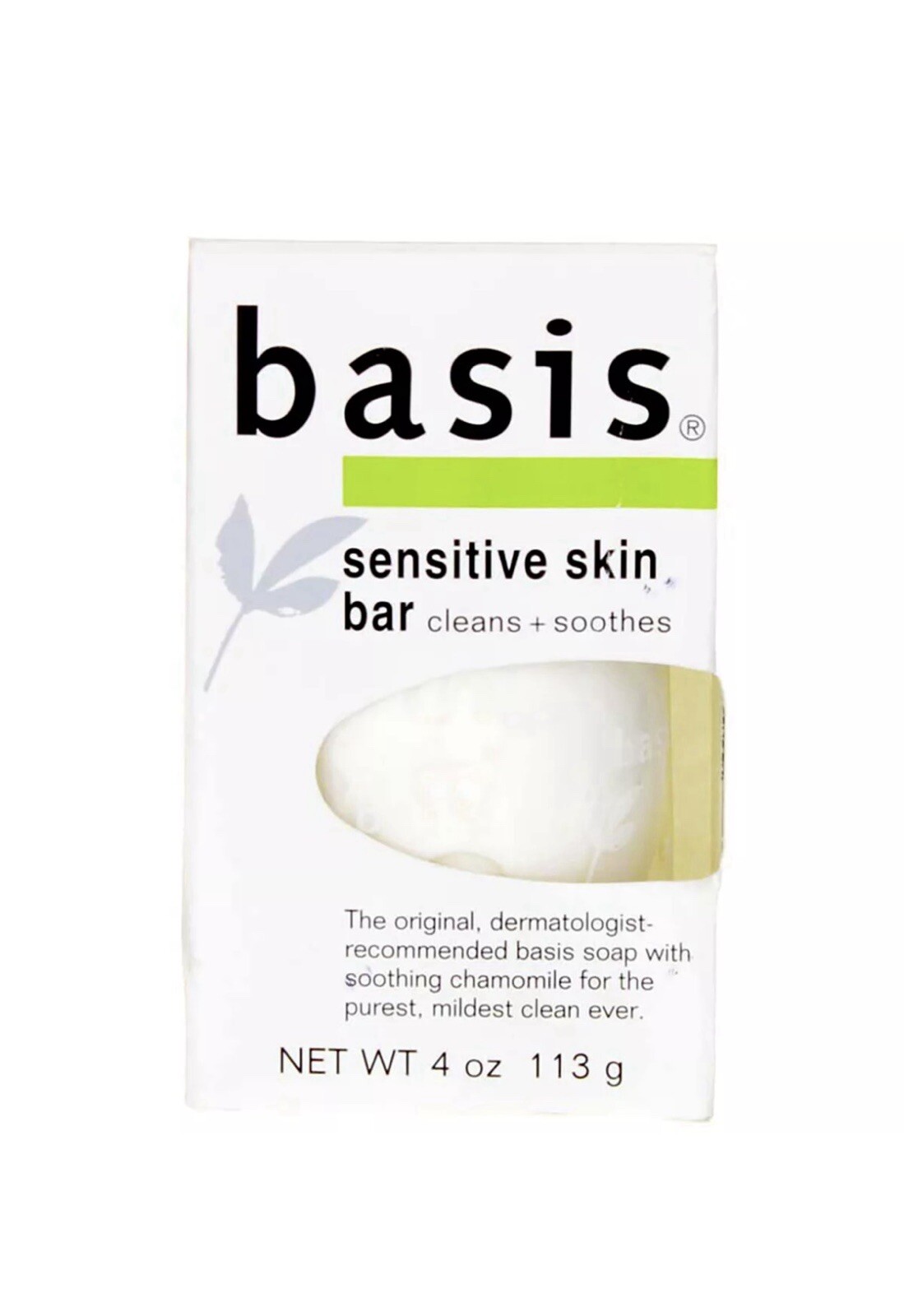 2 Pack Basis Sensitive Skin Bar Soap, Unscented, 4 oz
