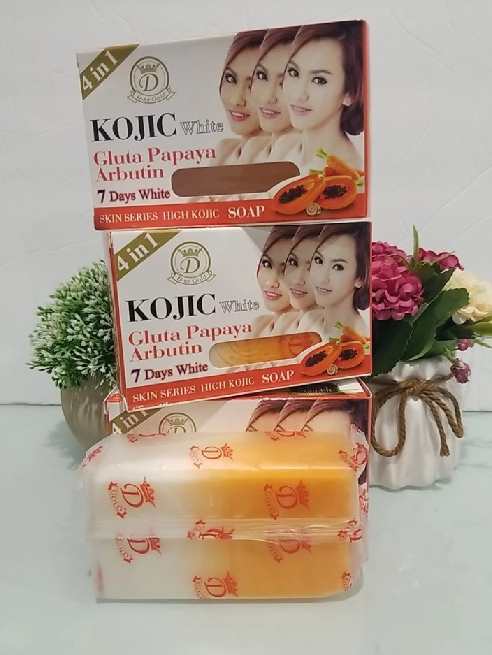 X3 Kojic White Gluta PAPAYA Arbutin 7 Days Whitening Soap Clear spot 160g