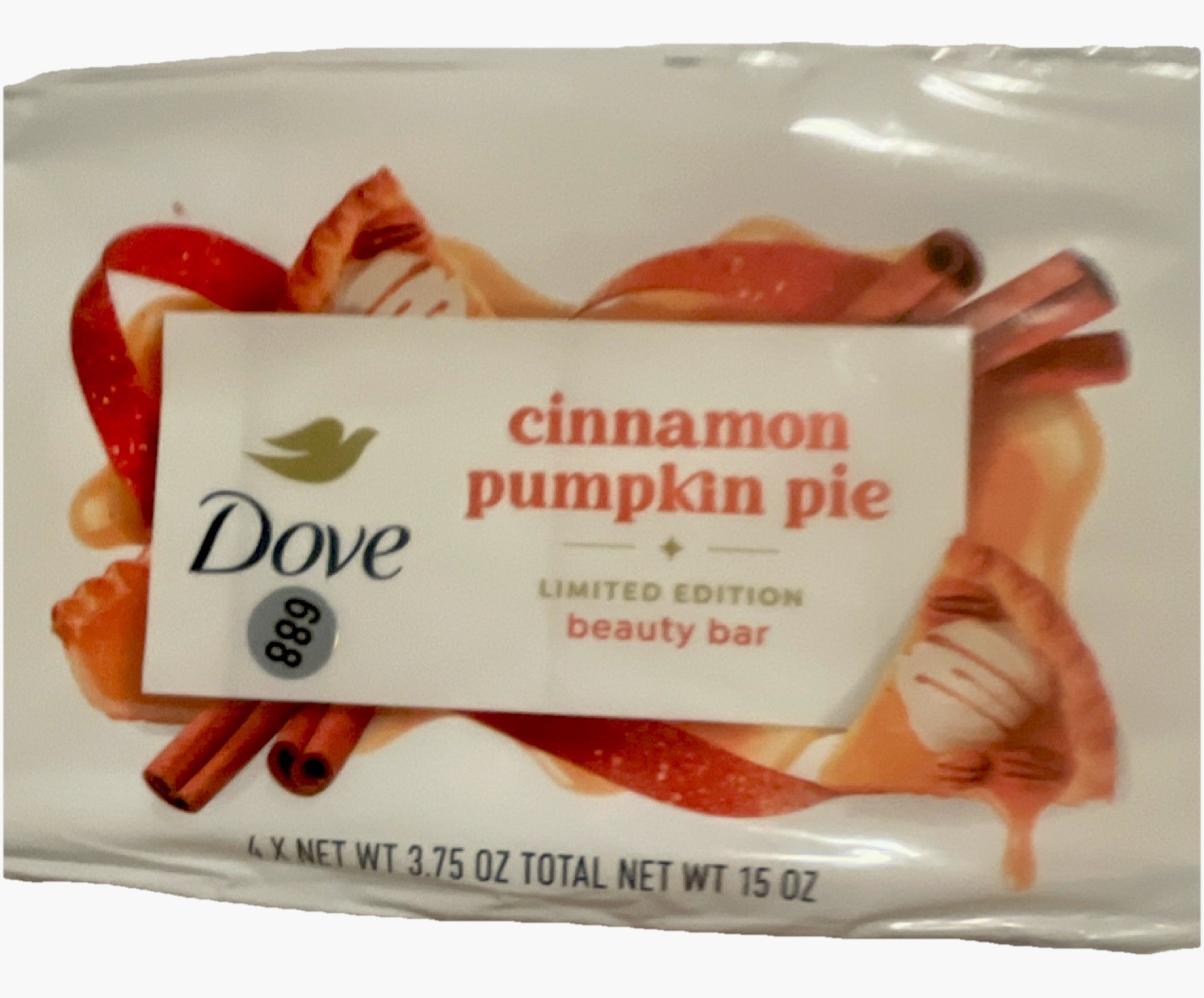 Dove Cinnamon Pumpkin Pie Limited Edition Beauty Bar 4 Pack Holiday Treats 15 oz