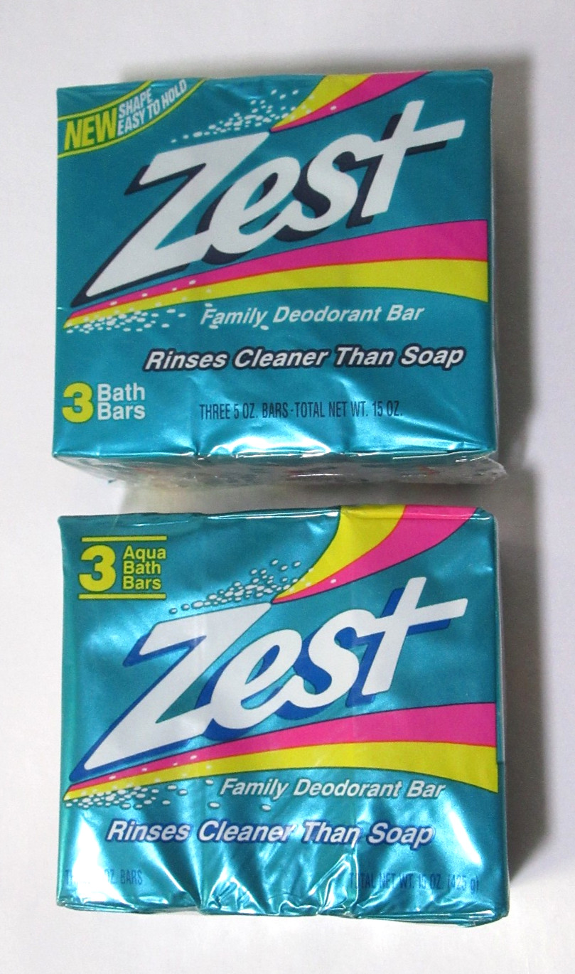 Vintage Zest Deodorant Beauty Bar Soap – 5oz Bars, 6 Total, 1992 – New/Sealed