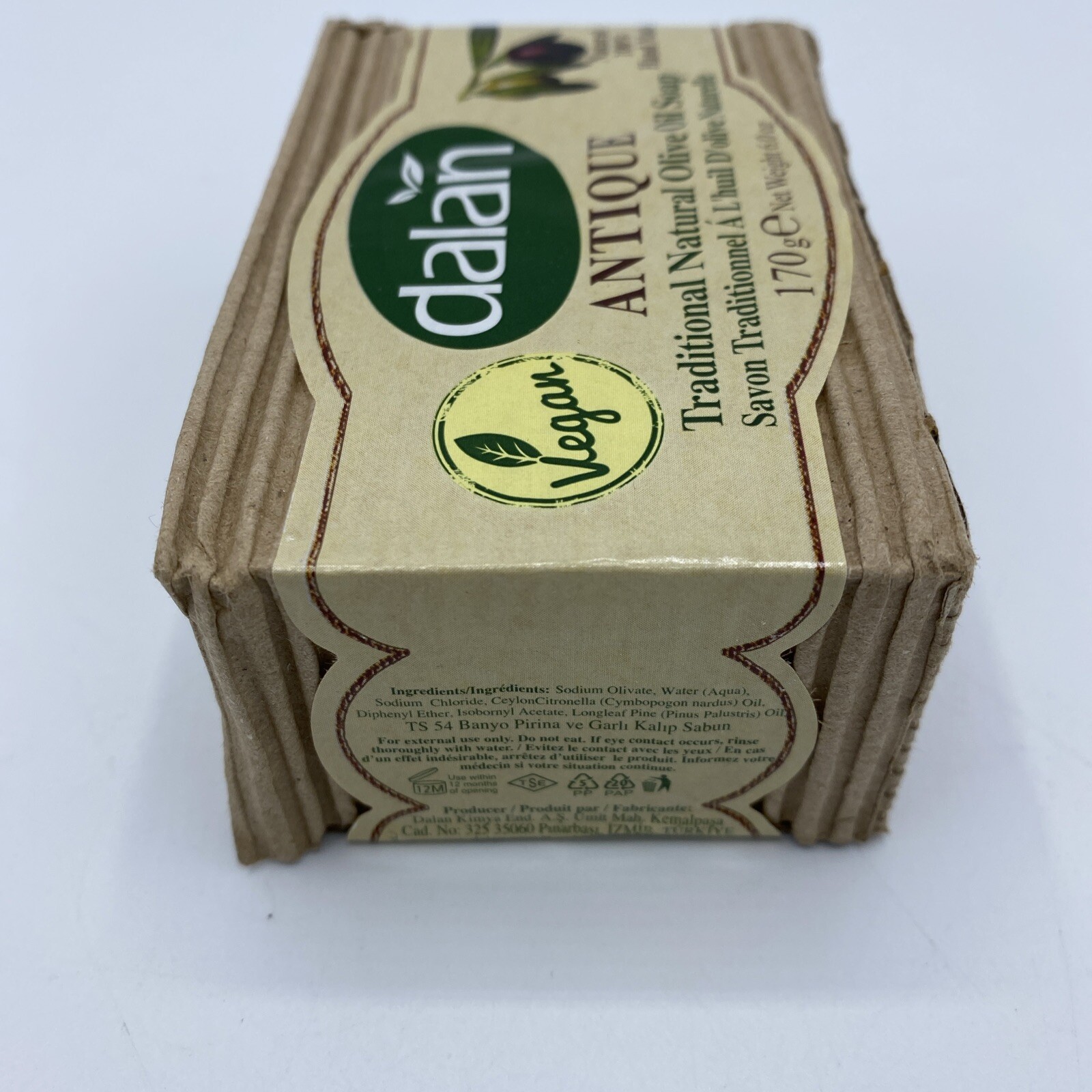 Dalan Antique Olive Oil Bar Soap 100% Natural 170 g/6 oz Vegan Pirina Banyo