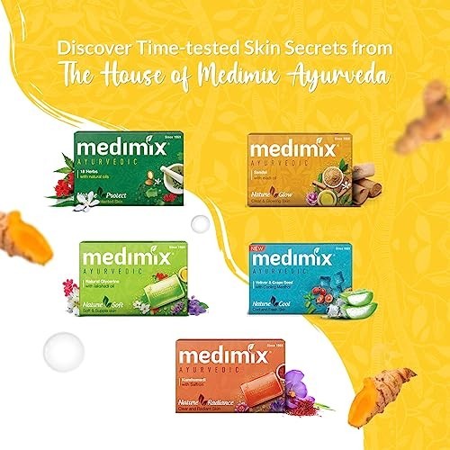 Medimix Ayurvedic Turmeric Argan Oil Soap 125g Herbal Bath Bar 5Pc Vegan