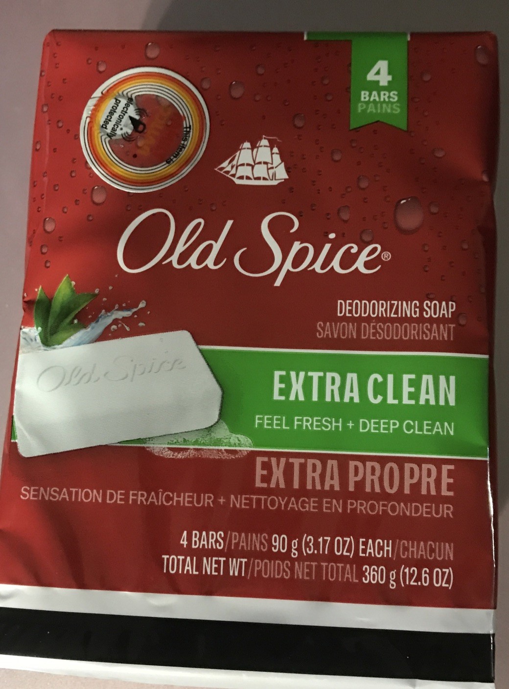 Old Spice Deodorizing Bar Soap Extra Clean Fresh & Deep Clean 3.17 oz. 4 Bars