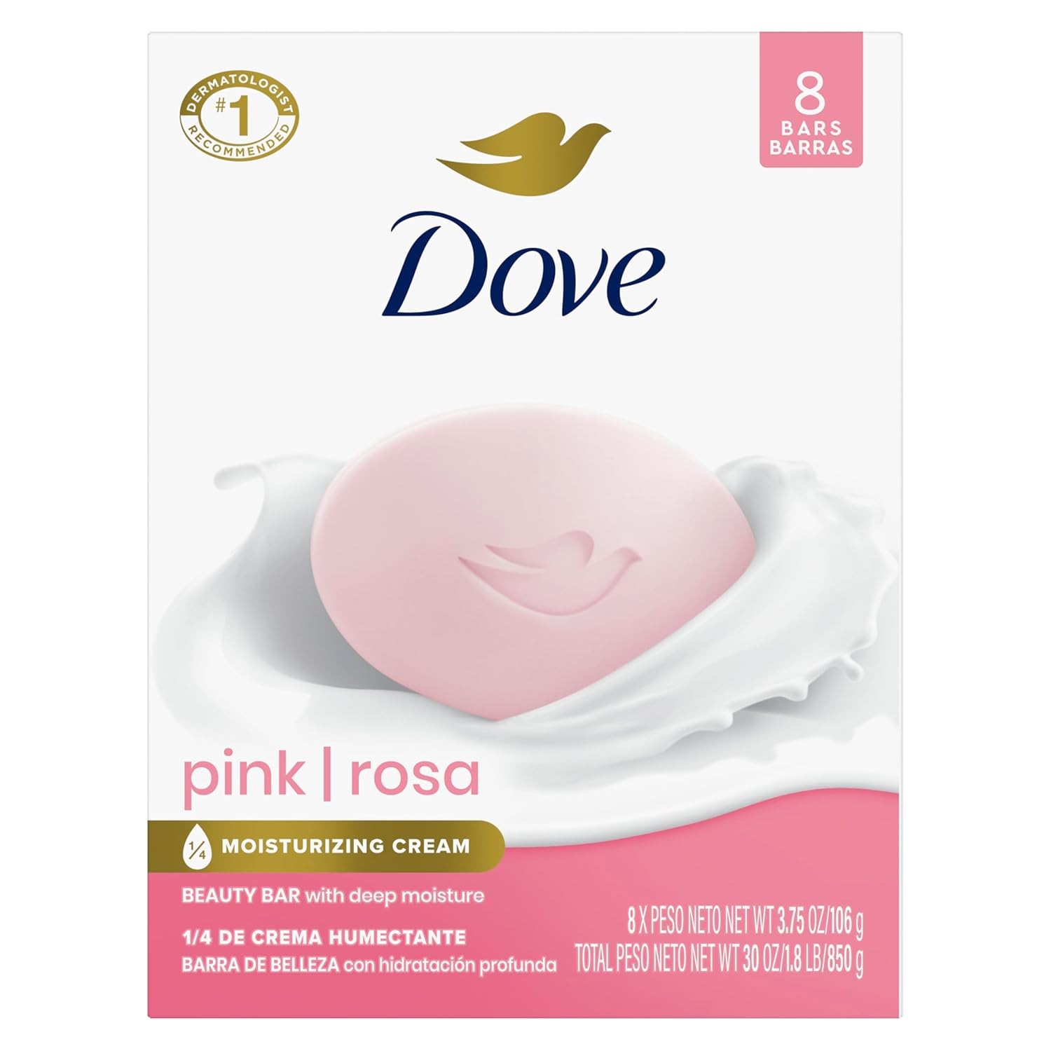 Pink Rosa Beauty Bar Soap 8 Bars 3.75 oz Each Moisturizing