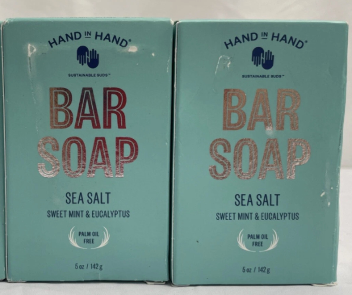 2x Hand in Hand Sweet Mint & Eucalyptus Sea Salt Bar Soap, 5 OZ
