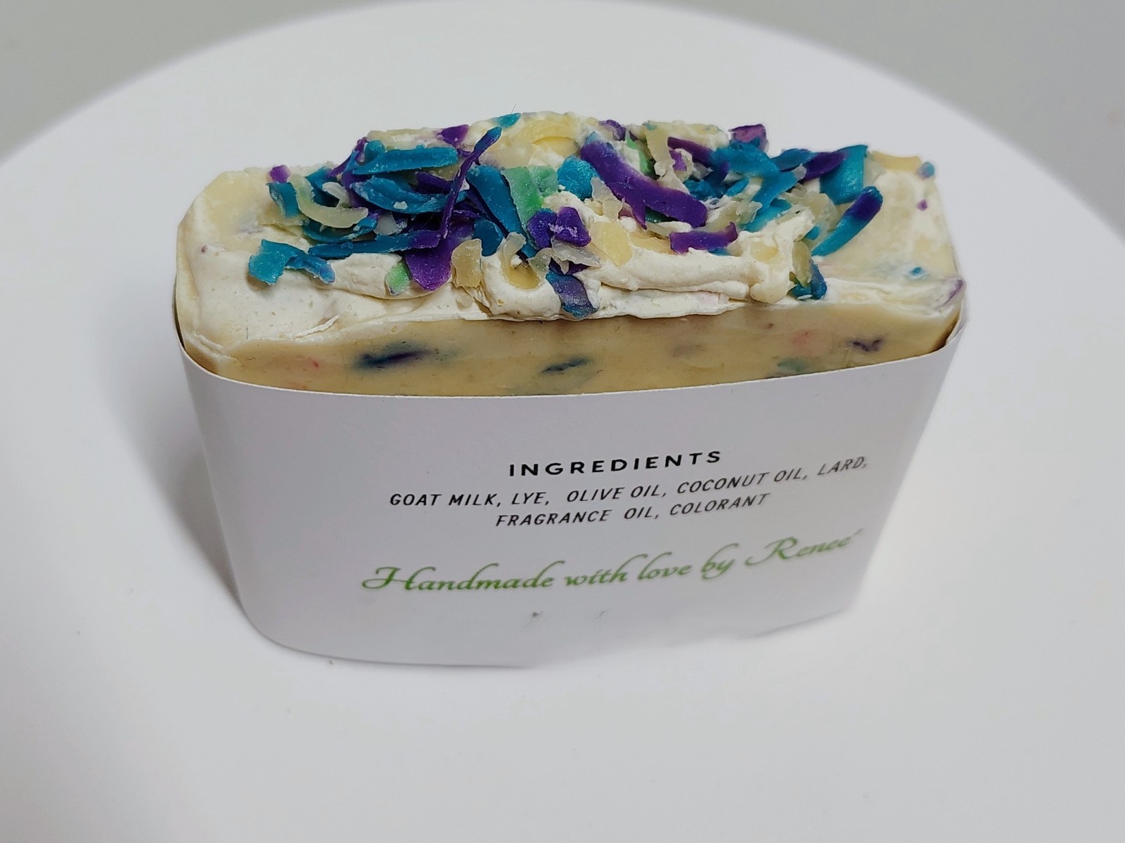 Handmade Goat Milk Soap Bar Sweet Pea Confetti Natural Skin Care Sunhi Soaps New