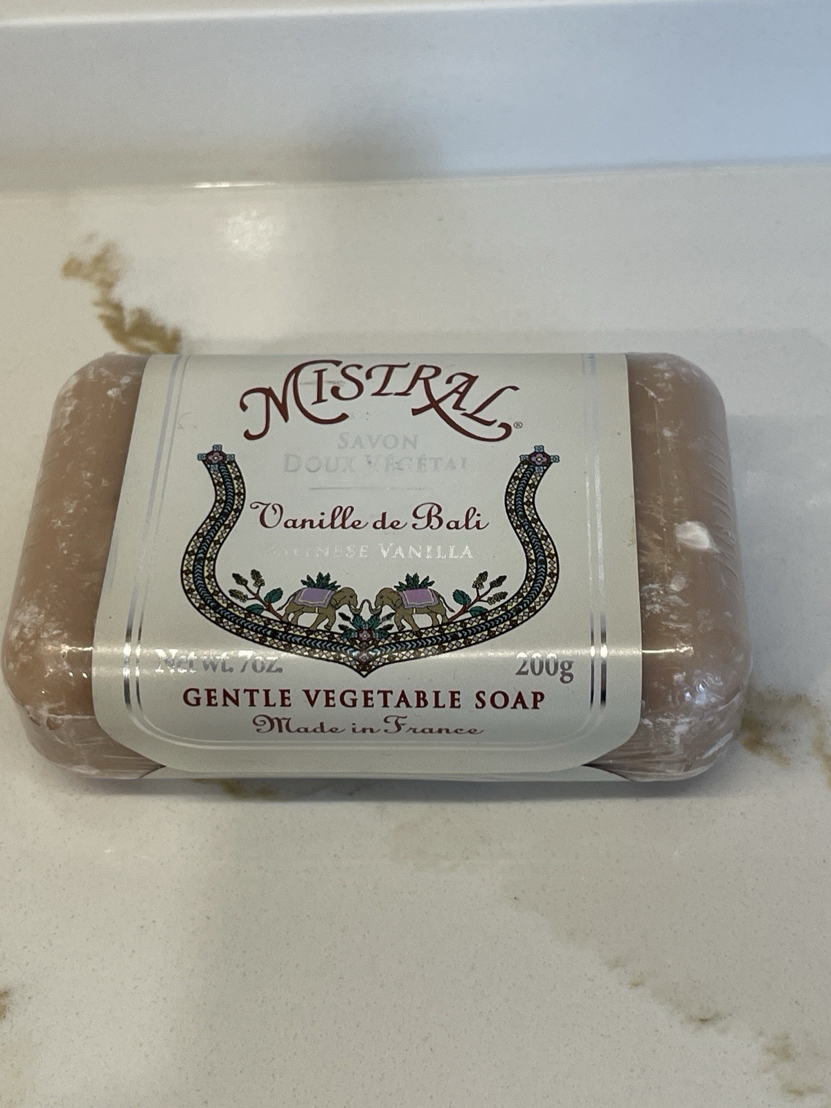Mistral Vanille de Bali Gentle Bar Soap 7 oz/200 g France Balinese Vanilla NEW