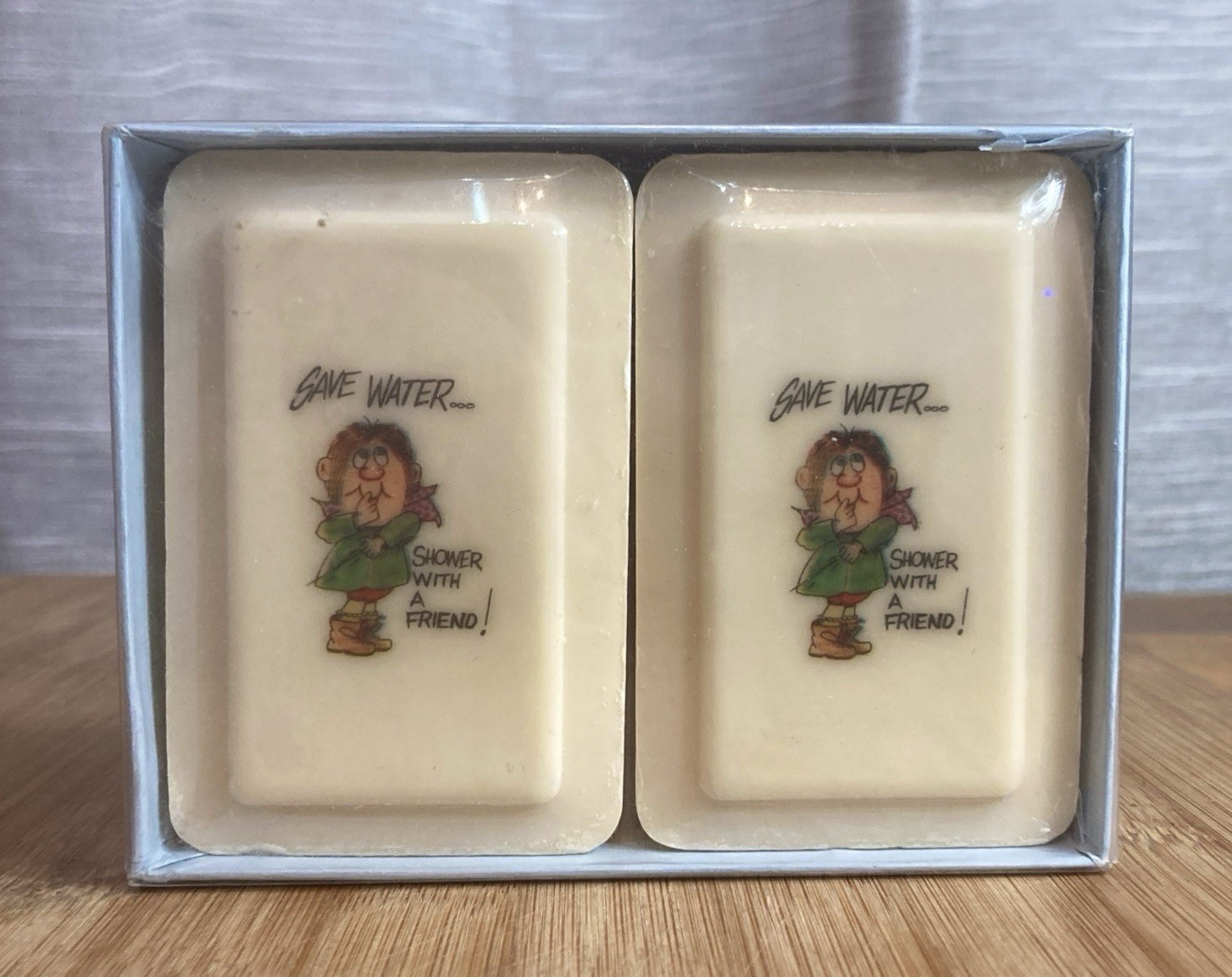Vintage Katherine Gray French-Milled Soap Funny Picture Friend Shower Sealed Bar