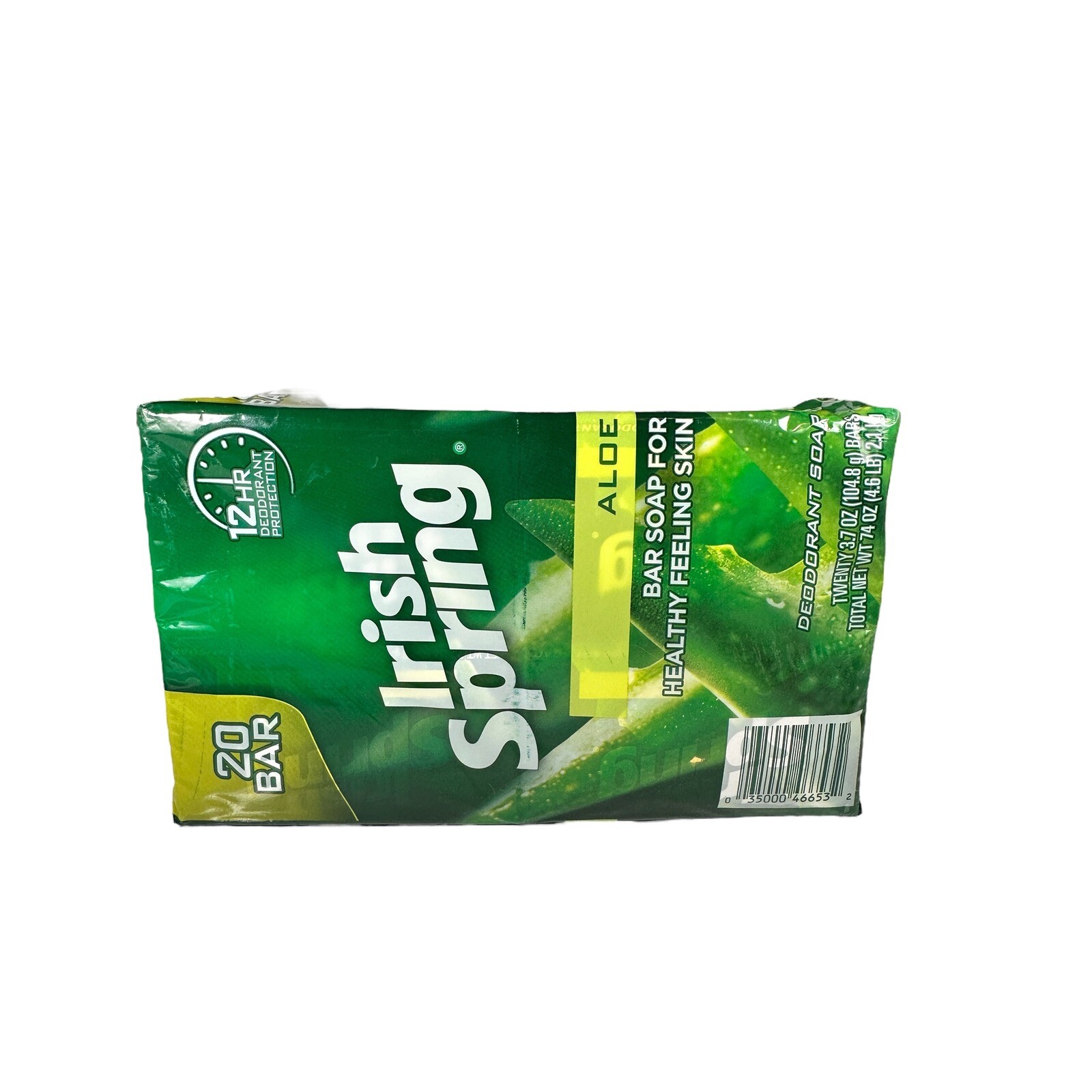 Irish Spring Aloe Soap 20 Pack Deodorant Bars No Linseed Old Formula 74 oz