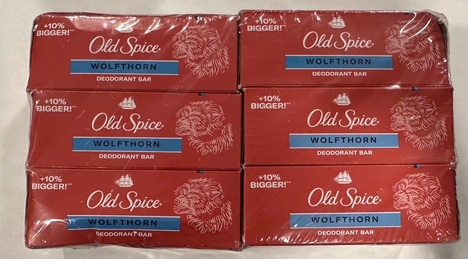 6 PACK: Old Spice Wolfthorn Deodorant Bar Soap- 5.04 oz Each