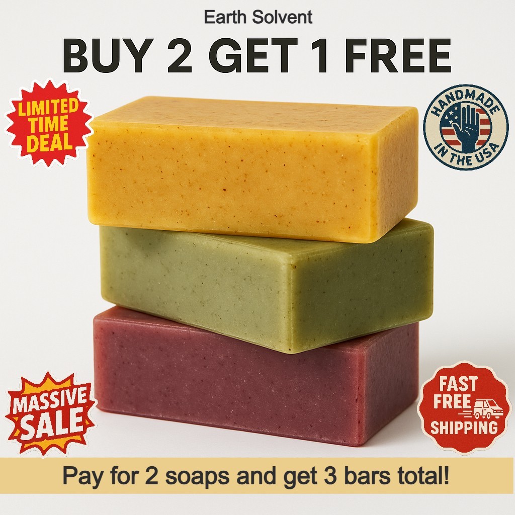 BUY 2 & Get 1 FREE Natural Organic Bar Soap For Sensitive Skin 5oz UNSCENTED