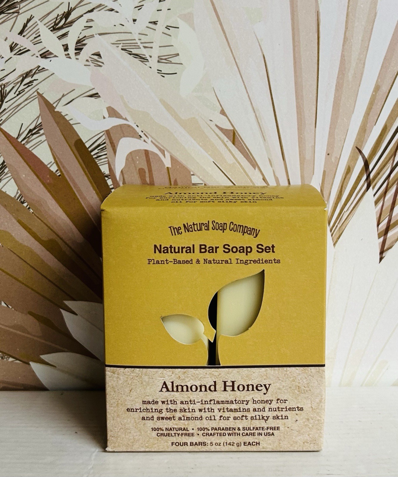 The National Soap Co. ~ Almond Honey Natural Bar Soap Set 4 bars 5 oz Each