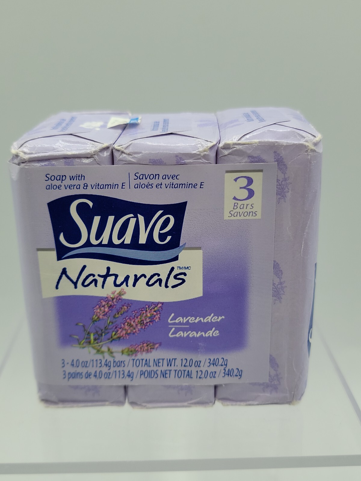 Suave Naturals Soap With Alo Vera & Vitamin E Lavender Fragrance 3 Bar Pack NOS