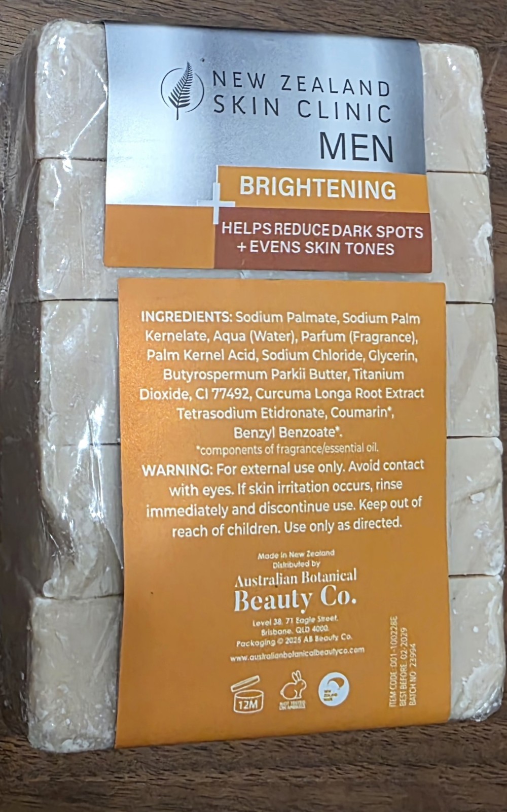 New Zealand Skin Clinic Mens Turmeric Shea Butter Body Soap * 5 Pack*