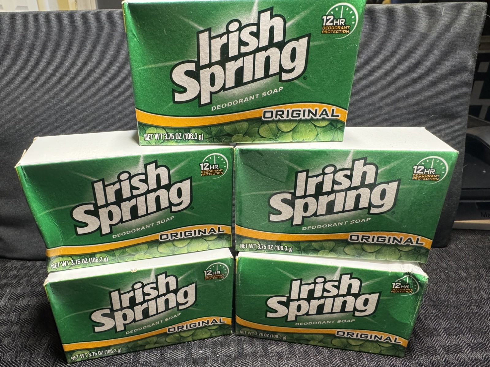 Irish Spring Bar Soap Lot of 5 Original Scent Package ~ 3.75 oz ~ No Flax