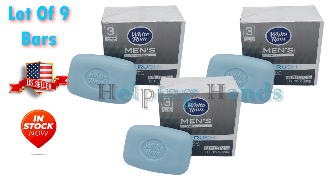 9 Bars White Rain Men’s Collection Solar Rush Bar Soap Invigorating Moisturizing