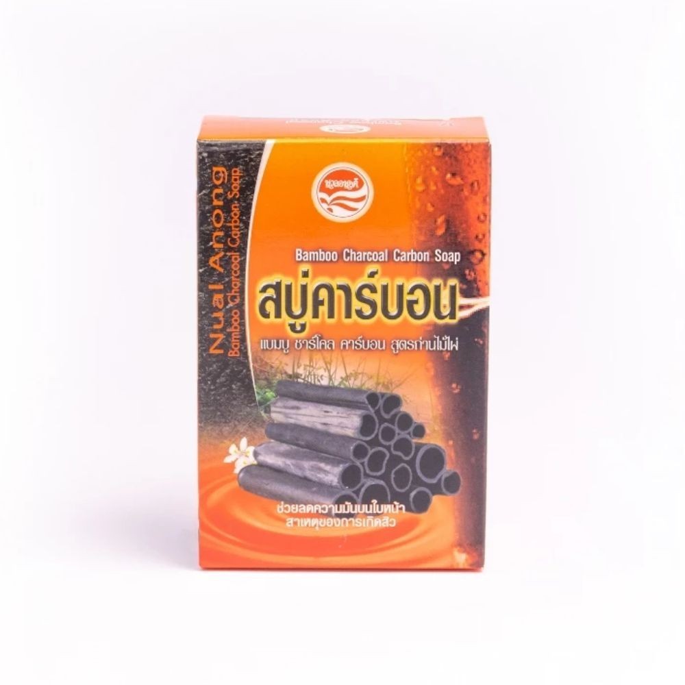 NUAL ANONG Thai Natural Organic Bamboo Charcoal Detox Deodorant Soap 120g 6x