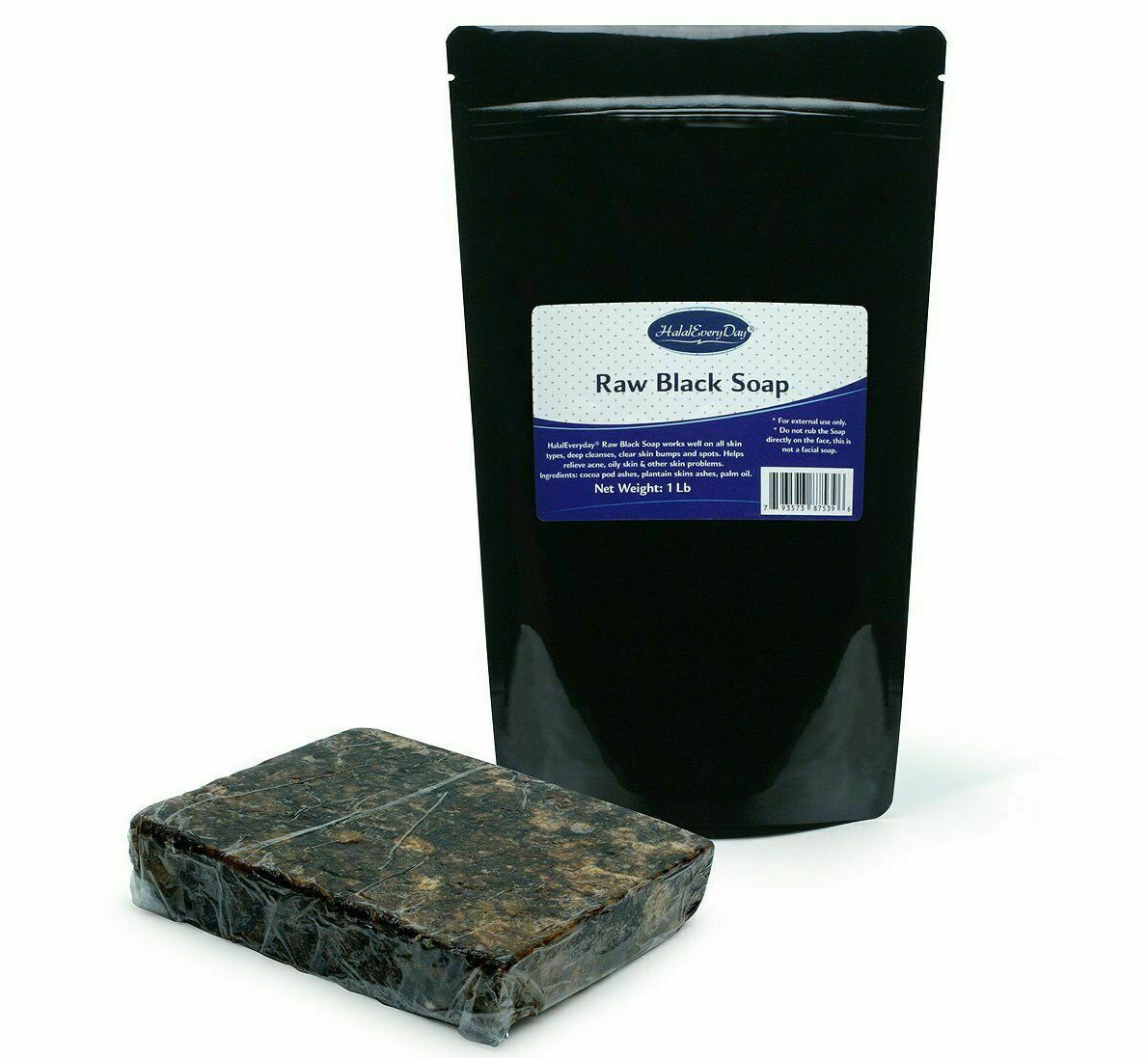 Raw African Black Soap Bar 1 lb / 16 oz – 100% Natural Premium Organic Unrefined
