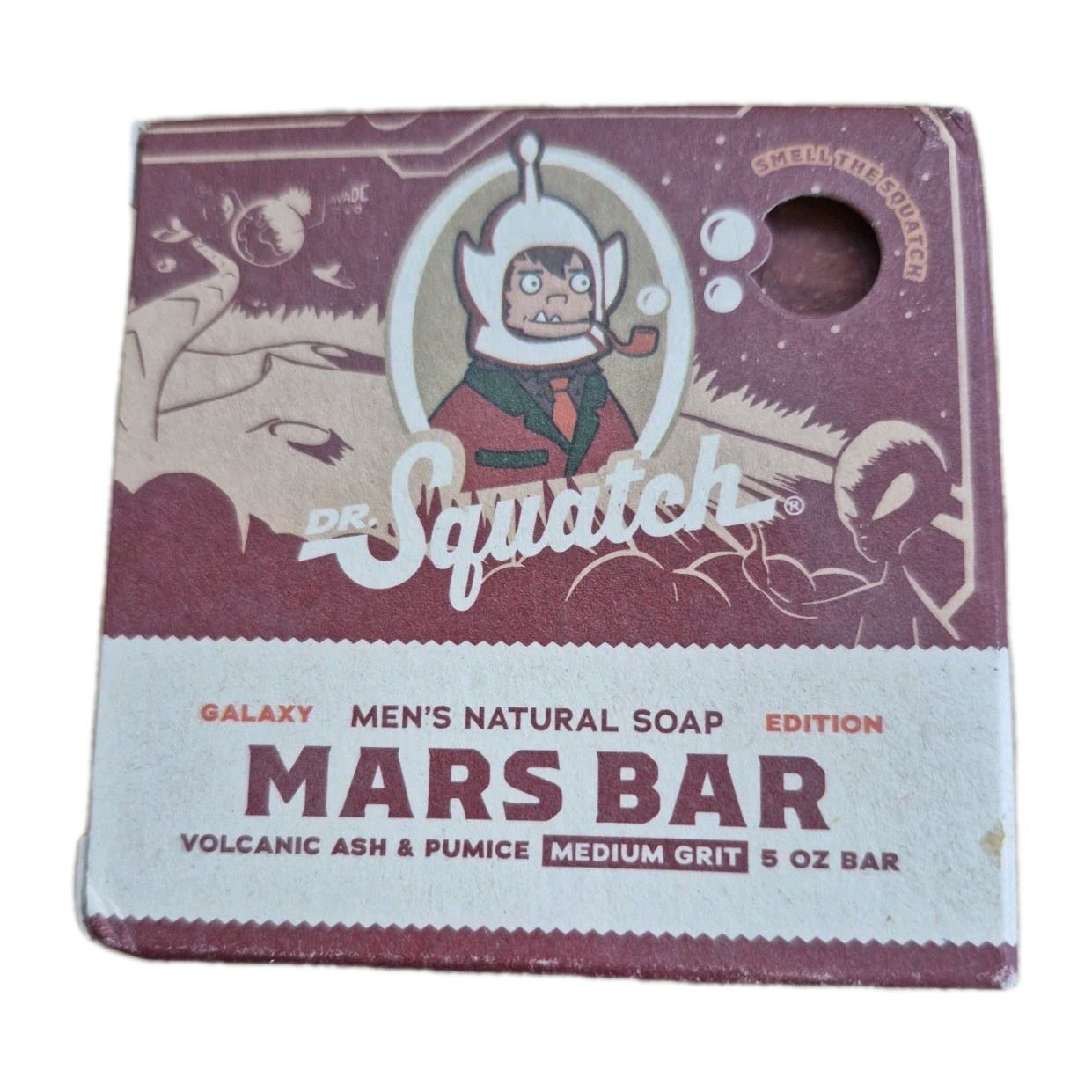 Dr. Squatch Mars Bar Men’s Natural Soap Volcanic Ash Pumice 5 oz.
