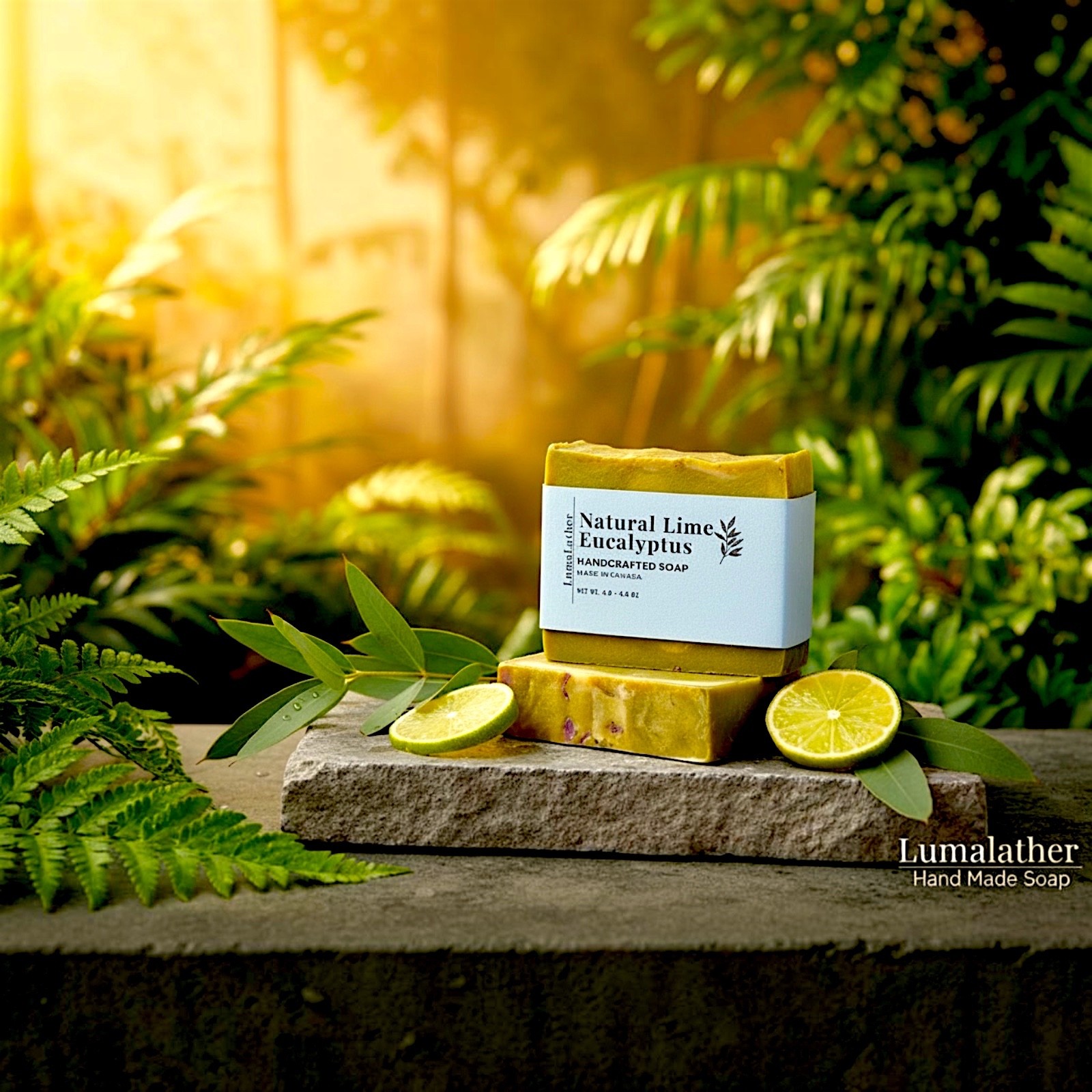 LumaLather Lime & Eucalyptus Mint Handmade Soap – Refreshing Artisan Bath Bar