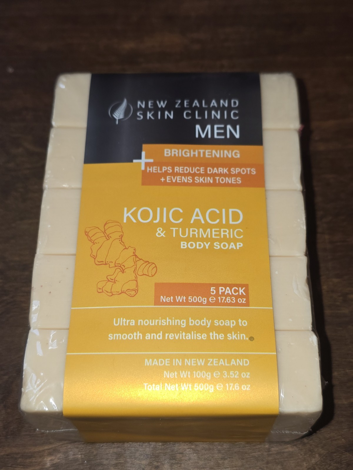 New Zealand Skin Clinic Kojoc Acid & Tumeric Body Soap – 5 Pack (500g)