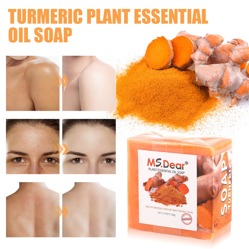 3/2Pcs Turmeric Soap Dark Spots Acne Face & Body Wash Brightening Bleaching Soap