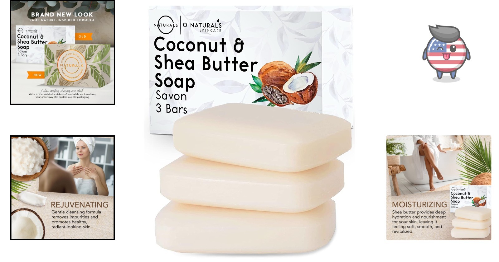 Handmade Soap Bars – 3-Pack Coconut & Shea Butter for All Skin Types