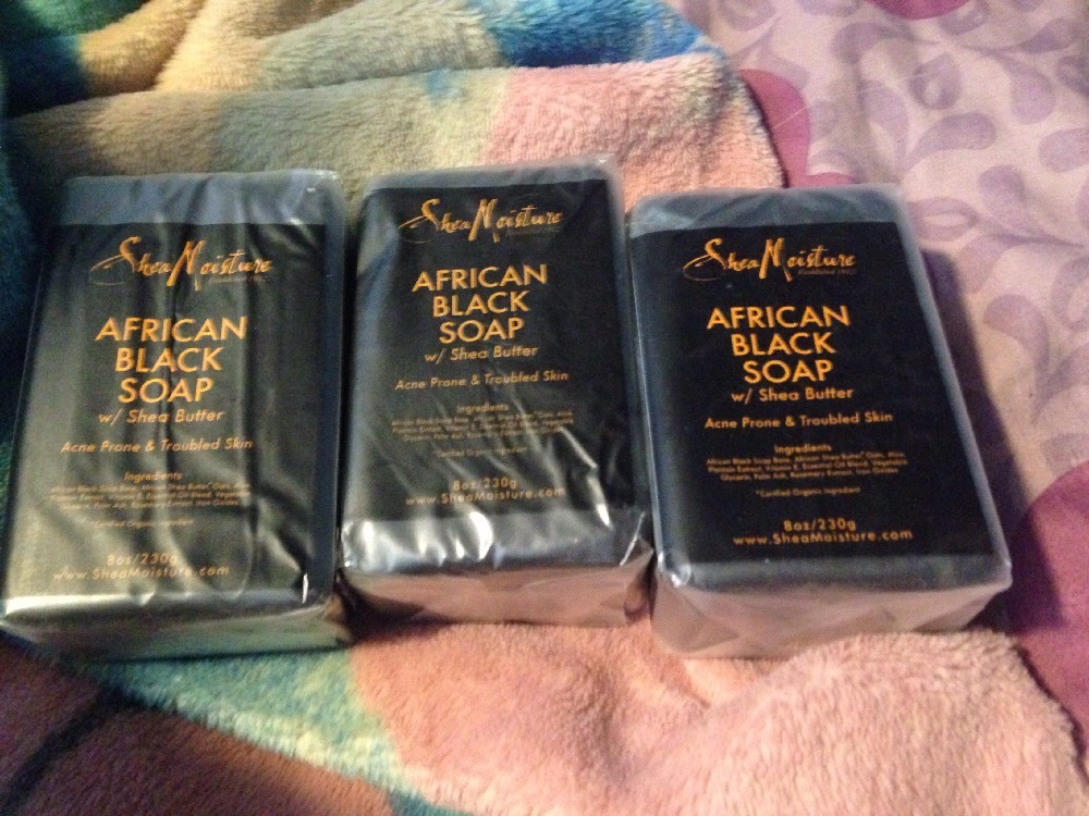 3 Shea Moisture African Black Soap with Shea Butter Acne Prone, Troubled Skin