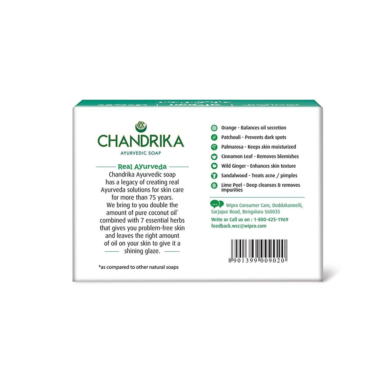Chandrika Ayurvedic Soap Hand Made -Problem Free Clear Skin – 75 Gram -Free Ship
