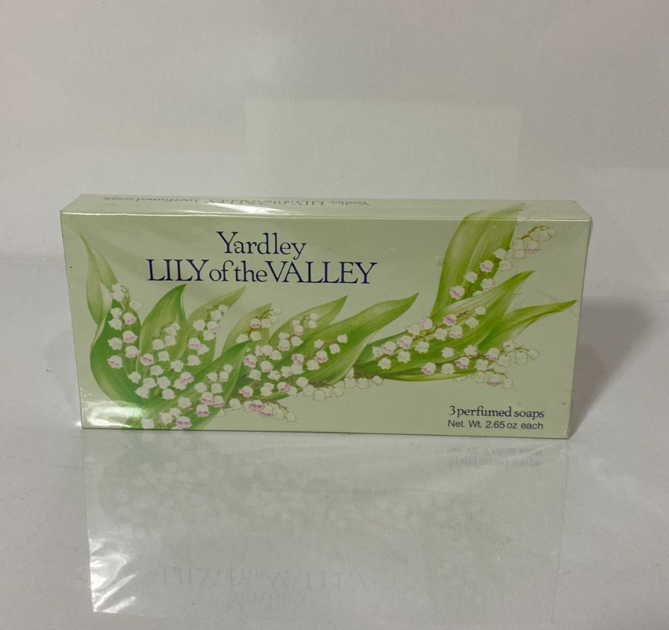 YARDLEY Vintage Lily of the Valley 3 x 2.65 oz Perfumed Soaps, New in Box – 1980
