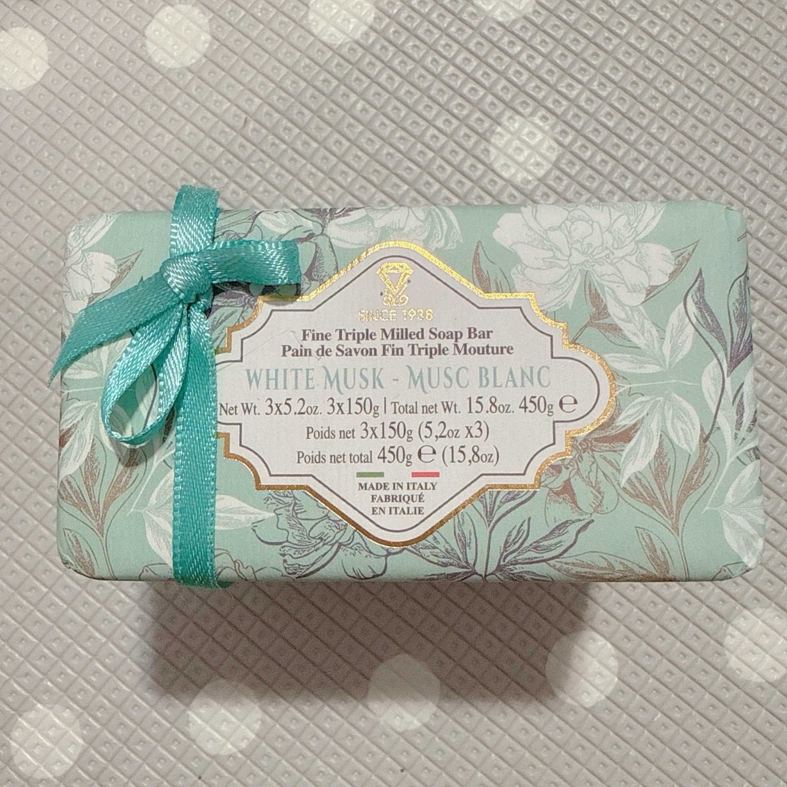 ZENI White Musk FINE TRIPLE MILLED SOAP BAR (3 BARS )5.3OZ EACH MADE IN ITALY