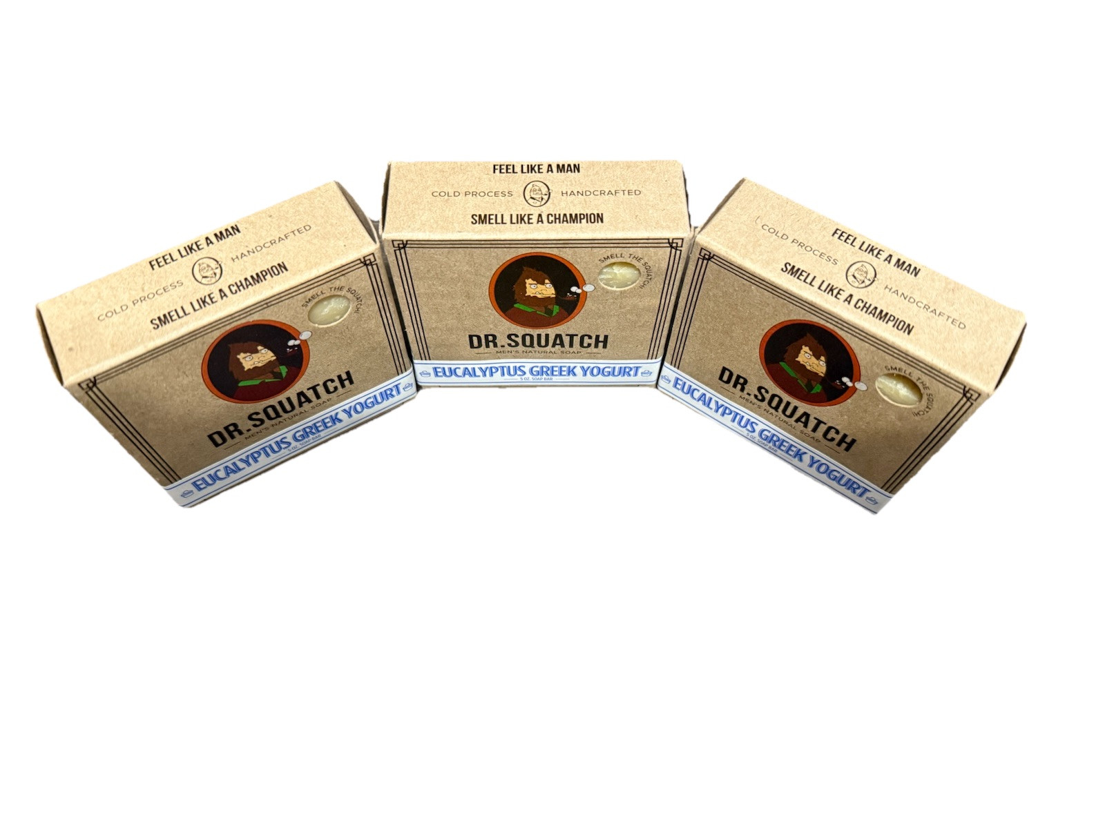 3 Dr Squatch 5 oz Bar Soap (3) Eucalyptus Greek Yogurt Bar Soap