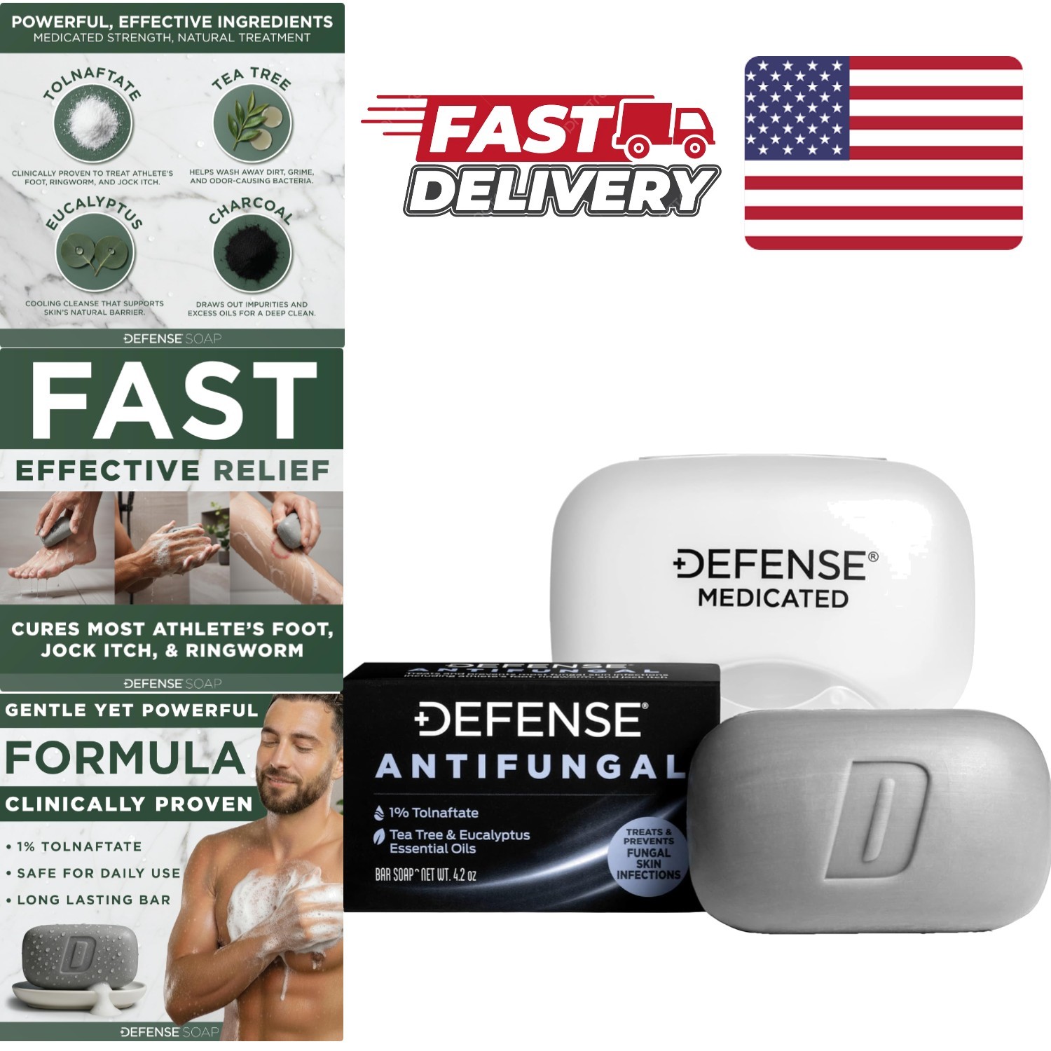 Clinical Strength Antifungal Soap 1 Percent Tolnaftate for Athlete’s Foot Relief