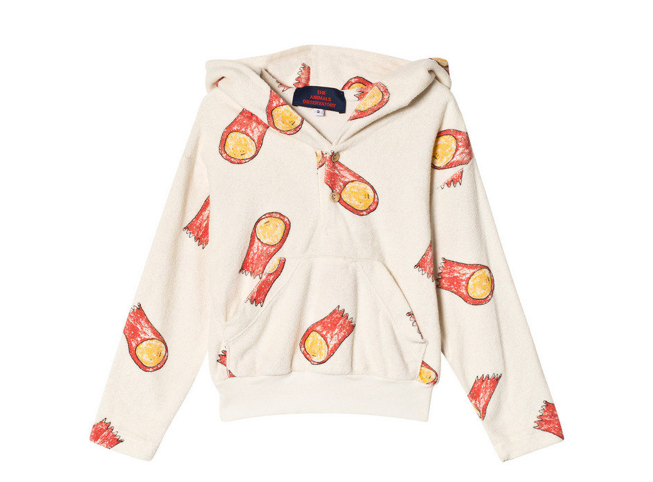 NWT The Animals Observatory Raw White Halleys Albatros Kids Sweatshirt 2Y