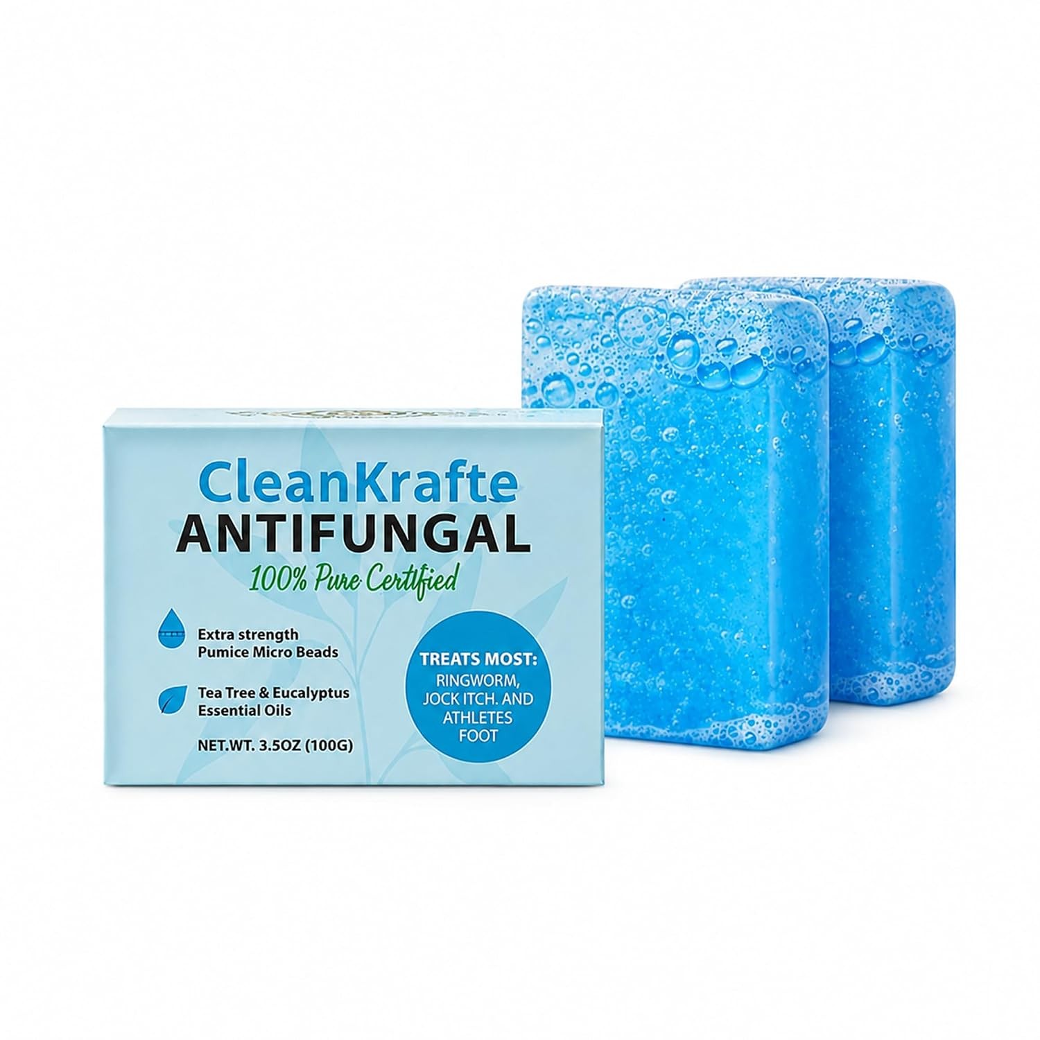 Antifungal Soap Bar for Jock Itch, Ringworm, Athletes Foot, Skin Fungus