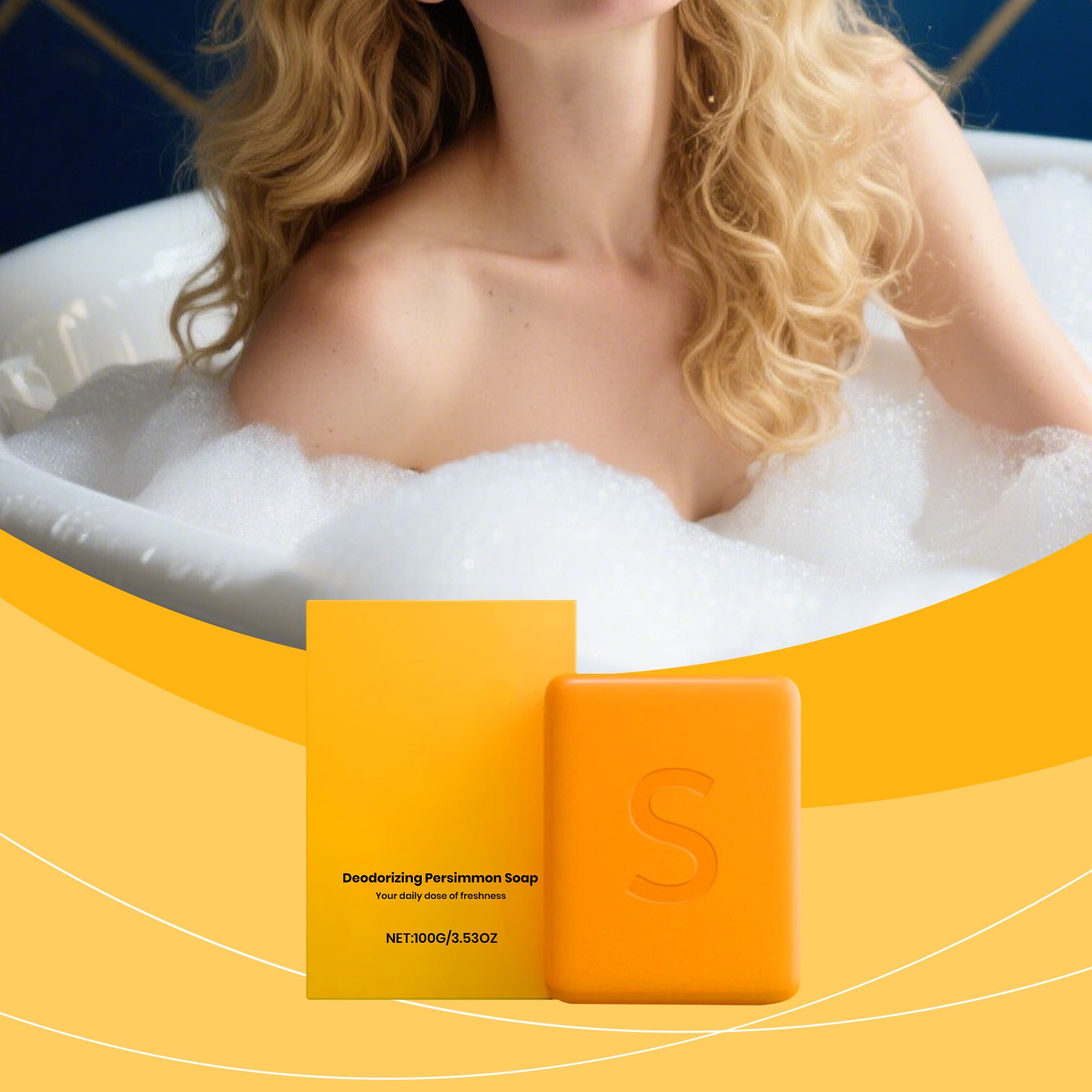 Swarva Persimmon Soap Bar Body Odor Control Deodorant Soap for Men & Women 🔥