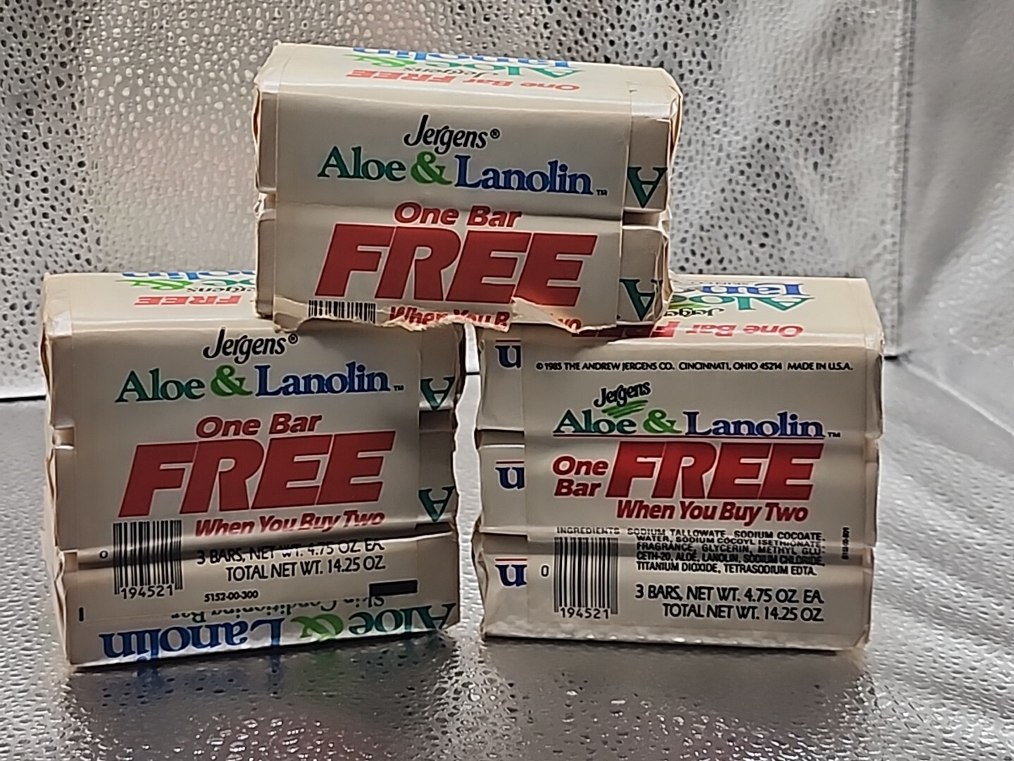 Jergens Aloe & Lanolin Skin Conditioning Bar Soap 8 Bars 4.75oz Bar NEW VTG 1985