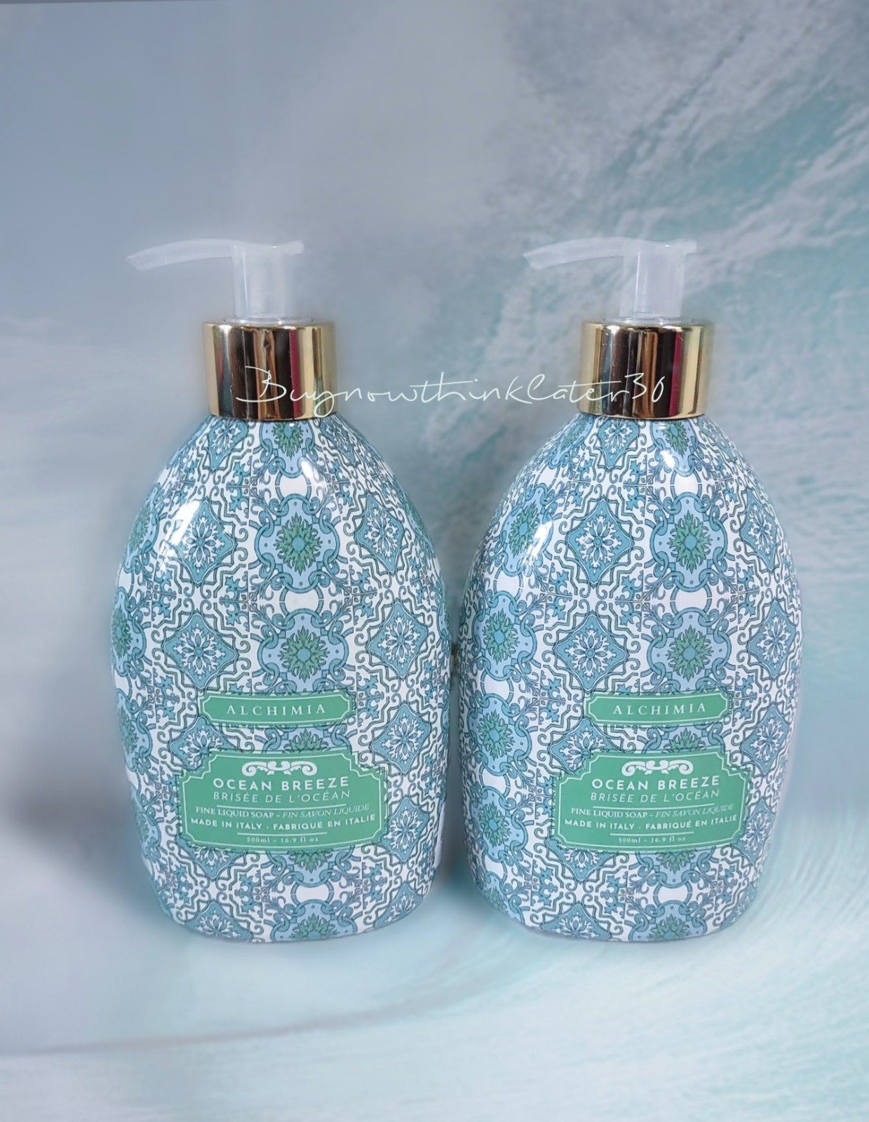 2* New Alchimia Ocean Breeze Coastal Beach Hand Body Soap Fine Liquid Wash Italy