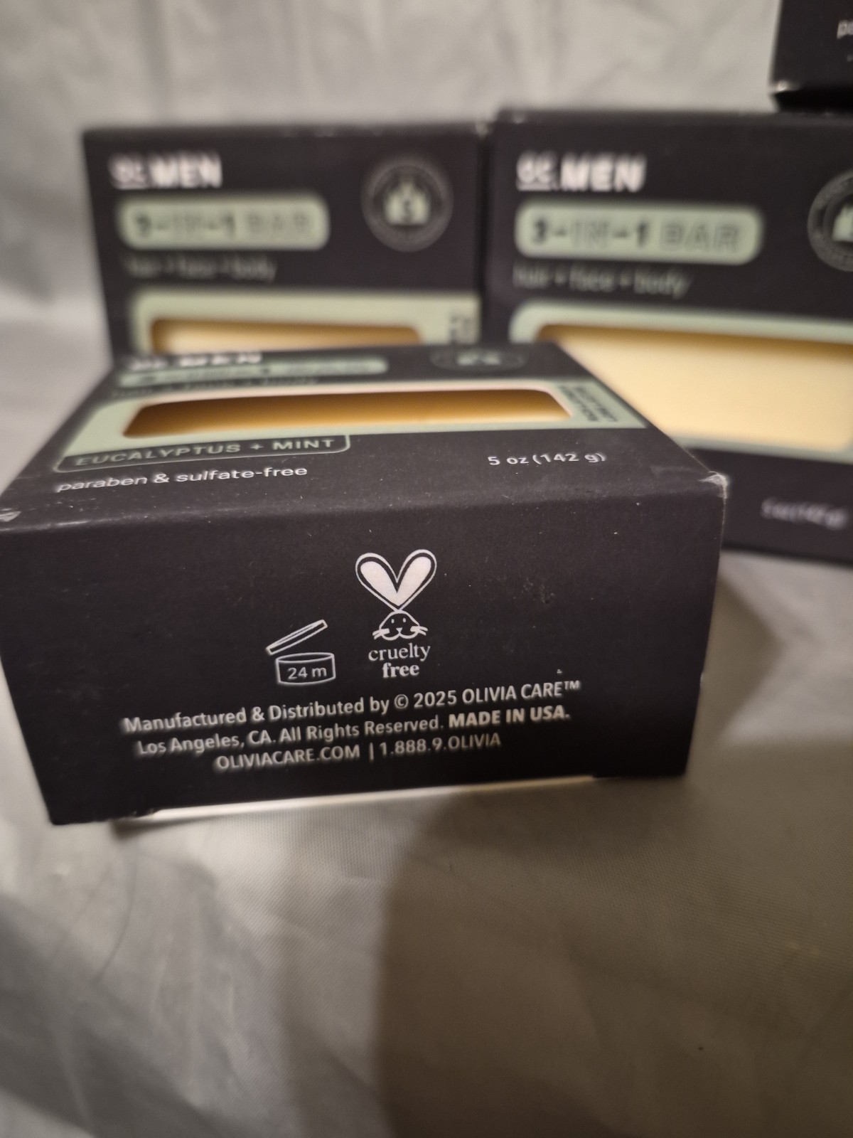 OC Men 3-In-1 Hair Face Body Bar Eucalyptus Mint 5 Oz Bar X5 New In Box BD
