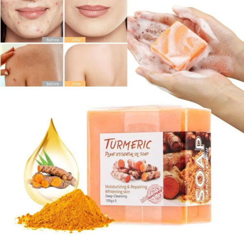 Tumeric Soap Skin Whitening Dark Spots lightening Acne Brightening Turmeric New