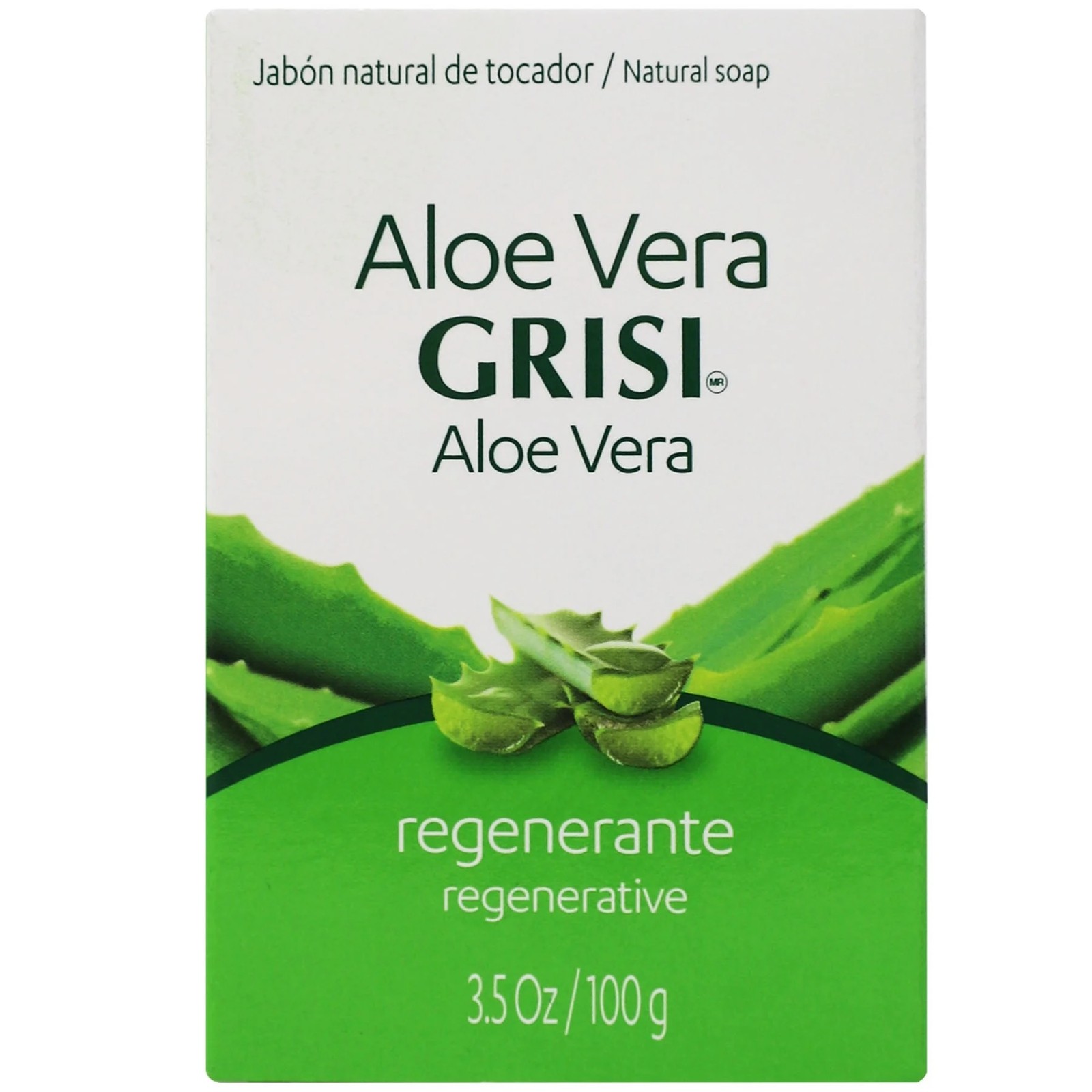 Grisi Aloe Vera Soap Bar, Soothing and Refreshing, 3.5 oz Pack of 12