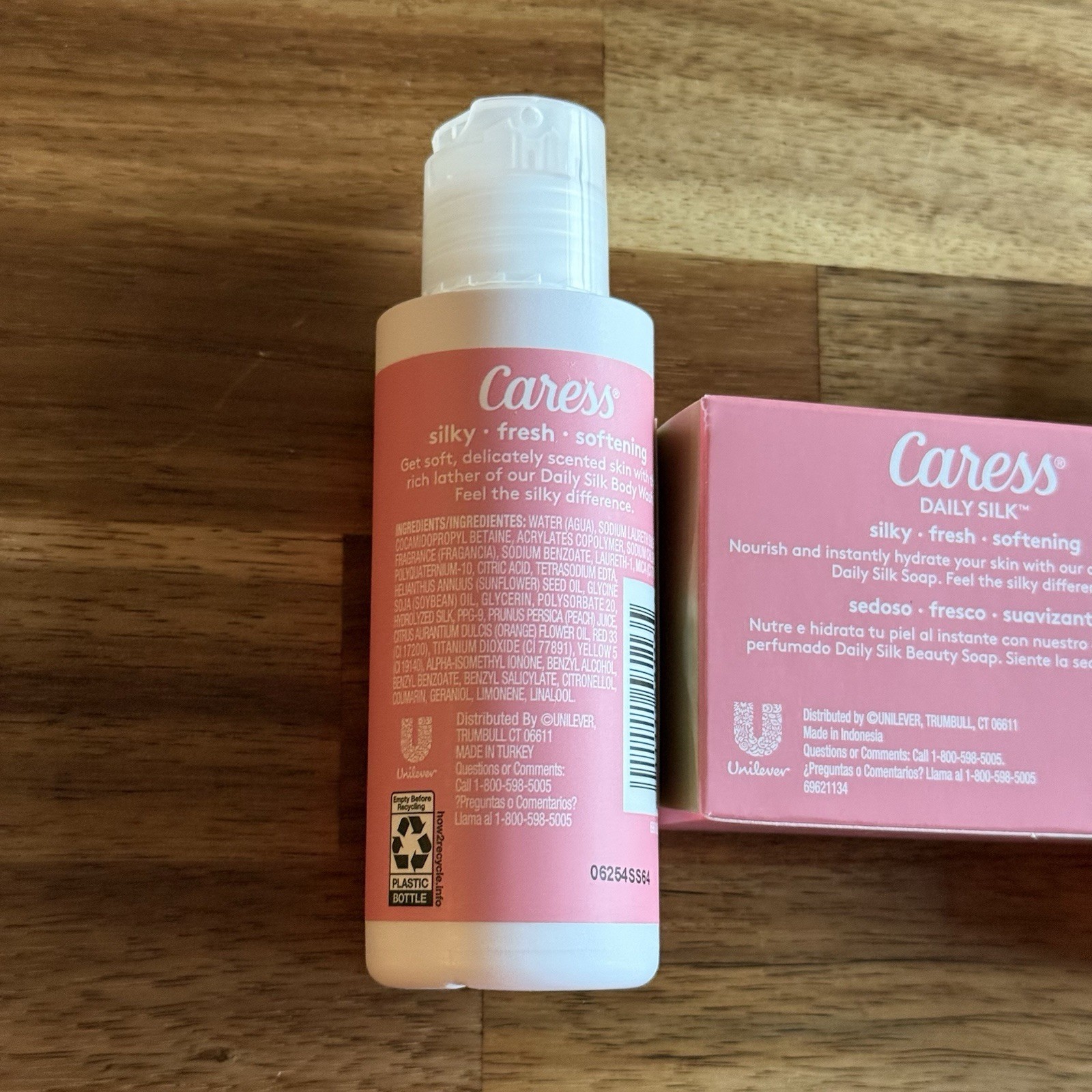 Caress Daily Silk White Peach & Orange Blossom Body Bar And 2 Body Wash Bottles