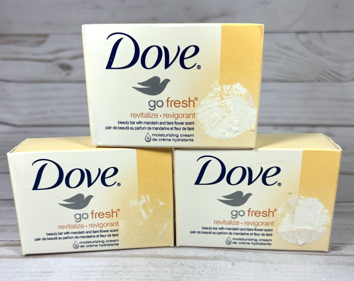 Dove Go Fresh Revitalize Original Mandarin Tiare Flower Scent Bar Soap Bar (3x)