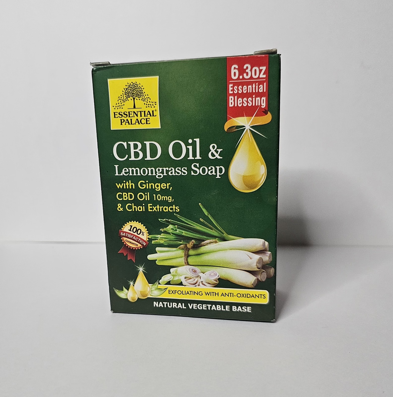 Natural Vegetable Base Oil &lemongrass Soap With Ginger & Chai Extracts
