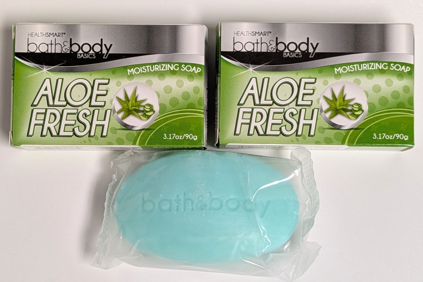HealthSmart 2 Bar Soaps ALOE FRESH Moisturizing 3.17oz 90g Made In Turkey