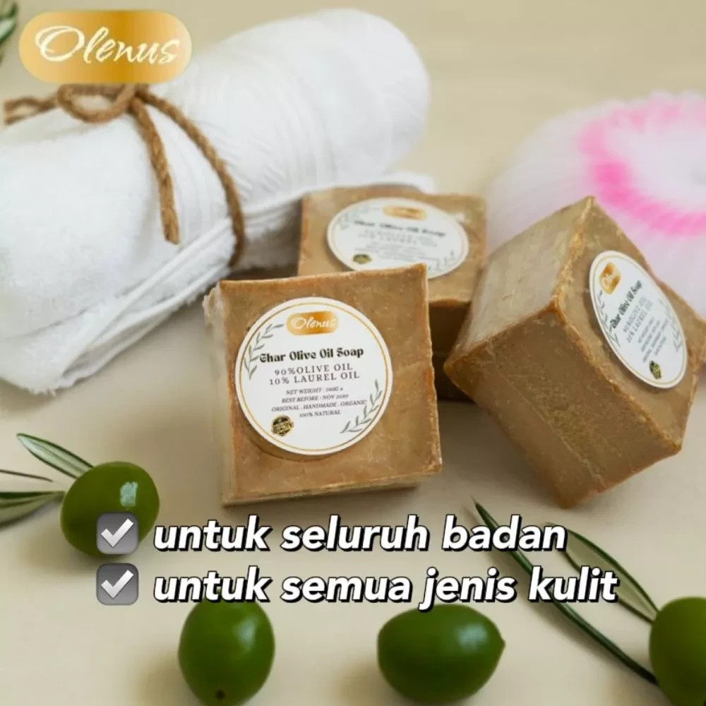 Olenus Ghar Olive Oil Soap – 90% Olive Oil, 10% Laurel Oil – Organic & Natural
